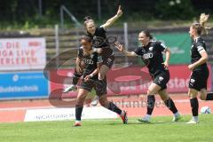 2. Bundesliga Frauen - Saison 2023/24 - FC Ingolstadt 04 Frauen - Turbine Potsdam - Der 1:0 Führungstreffer durch Samantha Stiglmaier (Nr.27 - FCI) - jubel - tor -  Melike Pekel (Nr.38 - FCI) - Katharina Böhm (Nr.25 - FCI) - Lisa Ebert (Nr.10 - FCI) - Fot