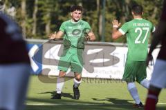 Kreisliga - Saison 2023/2024 - FC Gerolfing - Türk SV Ingolstadt - Der 1:0 Führungstreffer durch Altan Calim grün Gerolfing - jubel - Foto: Meyer Jürgen