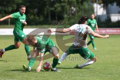 Bezirksliga - Saison 2024/25 - SV Manching - TSV Jetzendorf - Luca Oehler (Nr.3 - SV Manching) - Benedict Geuenich weiss Jetzendorf - Foto: Meyer Jürgen