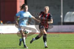 2. Bundesliga Frauen - Saison 2024/25 - FC Ingolstadt 04 Frauen - SG 99 Andernach - Krump Leonie blau Andernach - Kerstin Bogenschütz (Nr.6 - FCI Frauen) - Foto: Meyer Jürgen