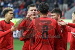 3. Liga; FC Ingolstadt 04 - TSG Hoffenheim II; Tor Jubel Treffer Fredrik Carlsen (8, FCI) Jonas Scholz (15, FCI) Linus Rosenlöcher (19, FCI)
