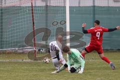 Kreisklasse - Saison 2025/26- Türk SV Ingolstadt - MTV Ingolstadt-  - Der 0:1 Führungstreffer durch Zvonko Bivolcevic weiss MTV  - TW Tobias Gooss Türkisch - Ubeyd Demirkal rot Türkisch - jubel  - Foto: Meyer Jürgen