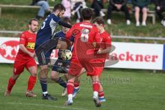 Kreisliga - Saison 2025/26- TSV Kösching - TV Münchsmünster - Enrico Reindl blau Münchsmünster - Luis Mick blau Münchsmünster - David Ostermeier rot Kösching #8 - Sebastian Zabka rot Kösching #9 - Foto: Meyer Jürgen