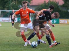 Relegation zur Kreisklasse - Saison 2025/26 - TSV Gaimersheim II - SC Irgertsheim  - Jan Jahnsmüller schwarz Gaimersheim  - Yannic Dennerlein orange Irgertsheim - Foto: Meyer Jürgen