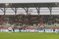2.BL; FC Ingolstadt 04 - Erzgebirge Aue; Fan Fankurve Banner Fahnen Spruchband