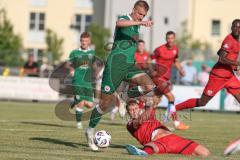 * Testspiel - 3. Liga - Saison 2025/26 - FC Ingolstadt 04 - VFB Eichstätt - Jonathan Grimm (Nr.39 - VFB Eichstätt) - Bjarne Thoelke (Nr.42 - FC Ingolstadt 04) - Foto: Meyer Jürgen