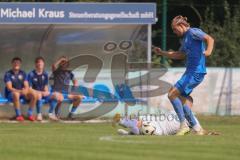 Kreisliga - Saison 2024/25- TSV Ober./Unterh.stadt - SV Hundszell-  - Alexander Seidl blau Hundszell - Baran Cakir weiss Oberhstadt. -  - Foto: Meyer Jürgen