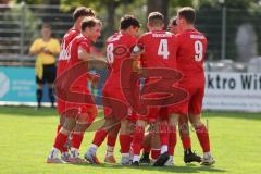 Kreisliga - Saison 2025/26- TSV Kösching - FC Mindelstetten - Der 1:0 Führungstreffer durch Sebastian Schneeberger rot Kösching - jubel - Foto: Meyer Jürgen