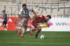 3. Liga - Saison 2026/27 - SC Sonnenhof Großaspach - FC Ingolstadt 04 - Antonis Aidonis (Nr.15 - Großaspach) - Nishan Velupillay (Nr.28 - FCI) - Foto: Meyer Jürgen