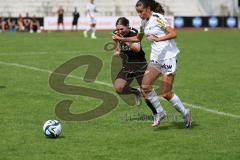 2. Fußball-Liga - Frauen - Saison 2023/2024 - Freundschaftsspiel - FC Ingolstadt 04 - SCR Altach - Yvonne Dengscherz schwarz FCI - Selina Albrecht weiss Altach - Foto: Meyer Jürgen