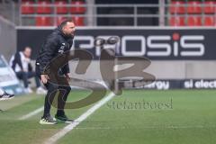 3. Liga; FC Ingolstadt 04 - Alemannia Aachen; an der Seitenlinie, Spielerbank Cheftrainer Heiner Backhaus (Aachen)