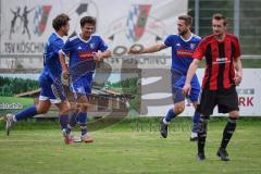 Kreisklasse - Saison 2026/27- TSV Kösching - SC Steinberg/Biberg - Der 1:0 Führungstreffer durch Valentin Hafner blau Kösching durch einen Elfmeter - jubel - XXXXX - Foto: Meyer Jürgen