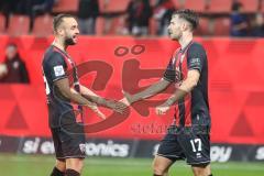 3. Liga; FC Ingolstadt 04 - Borussia Dortmund II; Tor Jubel Treffer Max Besuschkow (17, FCI) David Kopacz (29, FCI)