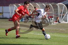 Bayernliga Nord - Saison 2023/2024 - FC Ingolstadt 04 - FC Coburg - Valentin Hoti (Nr.6 - FCI U21) - Roman Guhling weiss Coburg - Foto: Meyer Jürgen