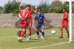 Bayernliga Nord - Saison 2023/2024 - FC Ingolstadt 04 - Würzburger FV 04 - Krupa Jeroen rot FCI - Zujevic Daniel #31 WÜRZBURG - Cavadias Fabian rot FCI - Foto: Meyer Jürgen