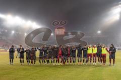 3. Liga; SSV Jahn Regensburg - FC Ingolstadt 04; Sieg Jubel Freude 0:3 Simon Lorenz (32, FCI) Jonas Scholz (15, FCI) Julian Kügel (29, FCI) Linus Rosenlöcher (19, FCI) Fredrik Carlsen (8, FCI) Lukas Fröde (34, FCI) Georgios Antzoulas (6, FCI)