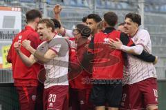 3. Liga - Saison 2025/26 - Waldhof Mannheim  -  FC Ingolstadt 04 - Marcel Costly (Nr.22 - FC Ingolstadt 04) mit dem 0:1 Führungstreffer - jubel - Foto: Meyer Jürgen