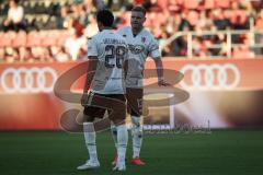 3. Liga - Saison 2026/27 - FC Ingolstadt 04 - Alemannia Aachen - Lars Lokotsch (Nr.13 - FCI) - Nishan Velupillay (Nr.28 - FCI) - Foto: Meyer Jürgen