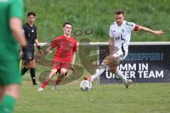 Kreisliga - Saison 2025/26- SV Zuchering - FC Mindelstetten - Leander Friedl rot Zuchering - Christoph Riegler weiß Mindelstetten  - Foto: Meyer Jürgen