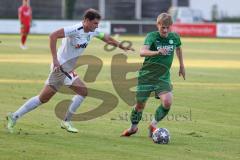 Landesliga - Saison 2024/25 - SV Manching - SV Cosmos Aystetten - Rainer Meisinger (Nr.8 - SV Manching)Fabian Krug weiss Aystetten - XXXXX - Foto: Meyer Jürgen