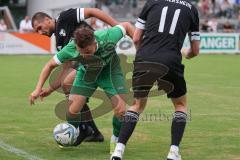 Bezirksliga - Saison 2025/26 - FC Gerolfing - TSV Gaimersheim - Armin Bortenschläger (Nr.18 - FC Gerolfing) - Nicolae Nechita (Nr.19 - TSV Gaimersheim) - Foto: Meyer Jürgen