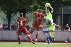 Relegation - Saison 2022/2023 - TSV Baar/Ebenhausen - TV Münchsmünster - Markus Schemmel Torwart Münchsmünster - Daniel Aulbach rot Ebenhausen - Foto: Meyer Jürgen