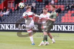 3. Liga; VfB Stuttgart 2 - FC Ingolstadt 04; Sebastian Grönning (11, FCI) Schumann Frederik (3 VFB) Simnica Luan (15 VFB)