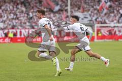 3. Liga; Energie Cottbus - FC Ingolstadt 04; Tor Jubel Treffer 1:2 Führung Sebastian Grönning (11, FCI) Emre Gül (5, FCI)