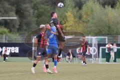 Bayernliga Nord - Saison 2024/25 - FC Ingolstadt 04 II - FC Münchberg - Florian Pollak (Nr.14 - FCI U21) - Hoffmann Maurice blau Münchberg - Foto: Meyer Jürgen