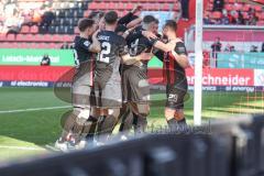 3. Liga - Saison 2024/25 - FC Ingolstadt 04 - 1. FC Saarbrücken - Der 1:0 Führungstreffer per Freisstoss von Benjamin Kanuric (Nr.8 - FCI) - jubel -  - XXXXX - Foto: Meyer Jürgen