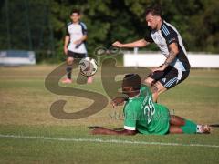 Freundschaftsspiel - Saison 2026/27 - TSV Ober/.Unterhaunstadt - FC Gerolfing  - Nikola Kamenjasevic grau Ober./Unterh.stadt  - Mamadou Diallo (Nr.28 - FC Gerolfing) - Foto: Meyer Jürgen