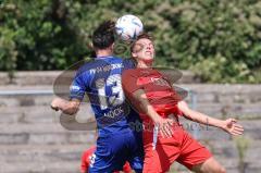 Bayernliga Nord - Saison 2023/2024 - FC Ingolstadt 04 - Würzburger FV 04 - Hock Fabio blau Würzburg - Moritz Wiezorrek (Nr.15 - FCI U21) - Foto: Meyer Jürgen