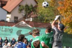 2023_10_28 - Kreisliga - Saison 2023/24 - SV Menning - FC Gerolfing  - Raymond Kreizer grün Gerolfing #4- Eric Jung Torwart Menning - Foto: Meyer Jürgen