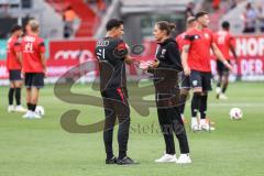 3. Liga; FC Ingolstadt 04 - SV Waldhof Mannheim; vor dem Spiel Cheftrainerin Sabrina Wittmann (FCI) mit Co-Trainer Ilia Gurev (FCI)