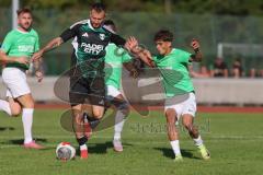 Bezirksliga - Saison 2025/26 - FC Fatih Ingolstadt - TSV Gaimersheim - Thomas Schreiner (Nr.10 - TSV Gaimersheim) - Emre Berk grün Fatih - Foto: Meyer Jürgen