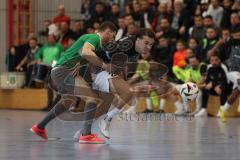 Lotto Bayern Hallencup - Saison 2024/25 - FC Fatih - TSV Murnau - Valdrin Konjuhi schwarz Fatih - Denis Widmann grün Murnau - Foto: Meyer Jürgen