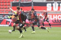 3. Liga; FC Ingolstadt 04 - VfB Stuttgart II; Angriff Deniz Zeitler (38, FCI) Sebastian Grönning (11, FCI)