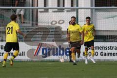 Kreisliga - Saison 2023/2024 - FC Gerolfing - FC Hitzhofen/Oberzell - Der 0:1 Führungstreffer durch Faruk Rencber gelb #6 Hitzhofen - Michael Oblinger Torwart Gerolfing - jubel - Foto: Meyer Jürgen