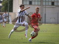 Bayernliga Nord - Saison 2026/27 - FC Ingolstadt 04 II - Jahn Regensburg II - Noel Lakatos weiss FCI - Henrik Heid rot Regensburg - Foto: Meyer Jürgen
