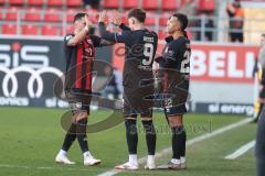 3. Liga - Saison 2024/25 - FC Ingolstadt 04 - 1. FC Saarbrücken - XXXXX - XXXXX - Foto: Meyer Jürgen - Auswechslung - Tim Heike (Nr.9 - FCI) - Pascal Testroet (Nr.37 - FCI)