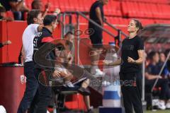 3. Liga; FC Ingolstadt 04 - SV Waldhof Mannheim; Spiel ist aus. Sieg Jubel Freude an der Seitenlinie, Spielerbank Cheftrainerin Sabrina Wittmann (FCI) Co-Trainer Ilia Gurev (FCI)  Sportdirektor Ivica Grlic  (FCI) Co-Trainer Fabian Reichler (FCI)