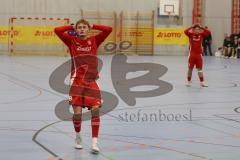 Lotto Bayern Hallencup - Finale - Lindenkreuzhalle Saison 2024/25 - FC Türk Sport Garching - Türk SV Ingolstadt - Aurel Kuqanaj rot Türk Ing - enttäuscht - XXXXX - Foto: Meyer Jürgen