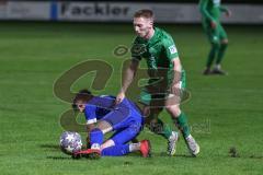 Landesliga - Saison 2024/25 - SV Manching - TV Erkheim - Luca Oehler (Nr.3 - SV Manching) - Josuha Holzapfel blau Erkheim - Foto: Meyer Jürgen