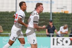 3. Liga; FC Ingolstadt 04 - Trainingslager, Testspiel, FC Kottern; Tor Jubel Treffer Jannik Mause (7, FCI) mit Marcel Costly (22, FCI)