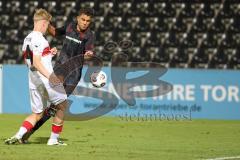 3. Liga - Saison 2025/26 - VFB Stuttgart II - FC Ingolstadt 04  - Carlsen Frederic Bennedsgaard (Nr.8 - FC Ingolstadt 04) - Maximilian  Herwerth (Nr.4 - VFB Stuttgart II) - Foto: Meyer Jürgen