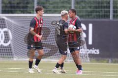 Bayernliga Nord - Saison 2024/25 - FC Ingolstadt 04 II - FC Münchberg - Der 1:1 Ausgleichstreffer durch Micah Ham (Nr.25 - FCI U21) - jubel - Foto: Meyer Jürgen