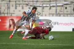 3. Liga - Saison 2026/27 - SC Sonnenhof Großaspach - FC Ingolstadt 04 - Antonis Aidonis (Nr.15 - Großaspach) - Nishan Velupillay (Nr.28 - FCI) - Foto: Meyer Jürgen