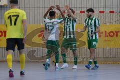 Lotto Bayern Hallencup - Saison 2024/25 - SV Manching - FC Hitzhofen/Oberzell- Daniel Schweiger grün Manching - jubel - Foto: Meyer Jürgen