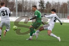 AUDI - Schanzer Amateurcup - Finale -  2026  - SV Hundszell - SV Denkendorf - Jonas Löffler grün Denkendorf - Lukas Conradi weiss Hundszell #31 - Johannes Rindlbacher weiss #22 Hundszell - Foto: Meyer Jürgen