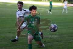 Landesliga - Saison 2024/25 - SV Manching - SV Cosmos Aystetten - Furkan Kilik (Nr.14 - SV Manching) - Tobias Ullmann weiss Aystetten - Foto: Meyer Jürgen